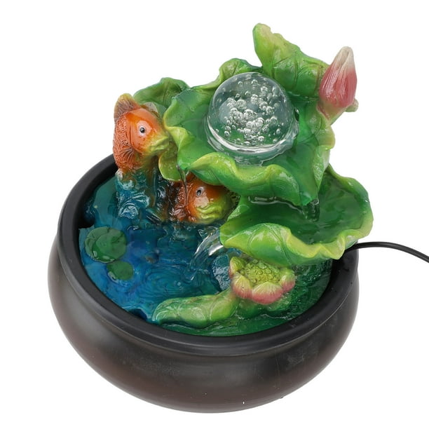 Fuente De Flor De Loto Para Interiores, Fuente De Mesa USB Que Aumenta La Humedad, Flujo Ajustable, Mini Decorativa Con Luces LED Para La Sala De Estar Del Hogar