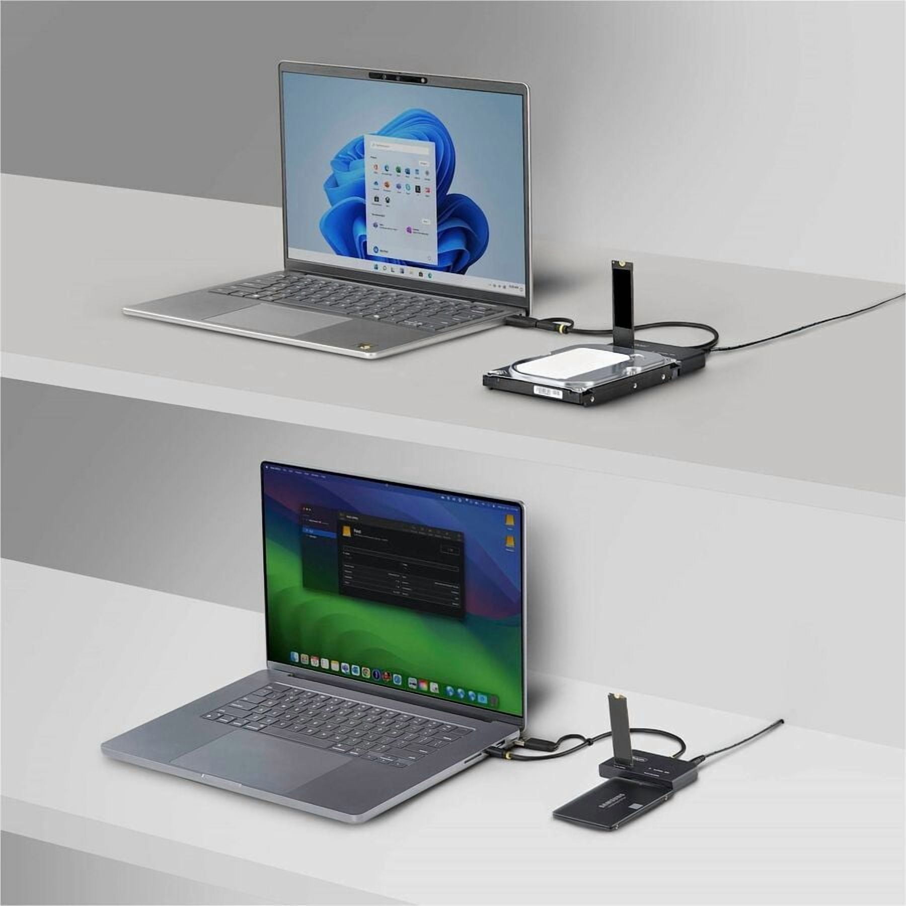 StarTech USB-C/USB-A to M.2 NVMe and 2.5in/3.5in SATA Adapter, 10Gbps, Tool-Free External SSD Hard Drive Reader, B+M/M-Key