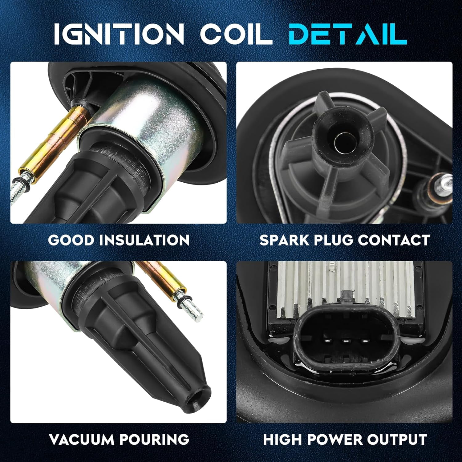 POLARPRA Ignition Coil Pack UF303 for 2002-2005 Chevy Trailblazer, Canyon, Envoy, GMC - 6 Pieces