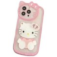thumbnail image 1 of Funda de teléfono personalizada con espejo de maquillaje Kitty para Apple 14 Pro Max adecuada para iPhone 13 Funda de silicona 2 funda protectora, 1 of 3