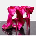 thumbnail image 3 of XYD Women Elegant Open Toe Ribbon Sandals Lace Up Stiletto High Heels Evening Club Dress Shoes Size 7 Fuchsia, 3 of 4