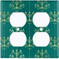thumbnail image 3 of Metal Light Switch Plate Cover Elegant Burgundy Chandelier Damask DAM096, 3 of 13