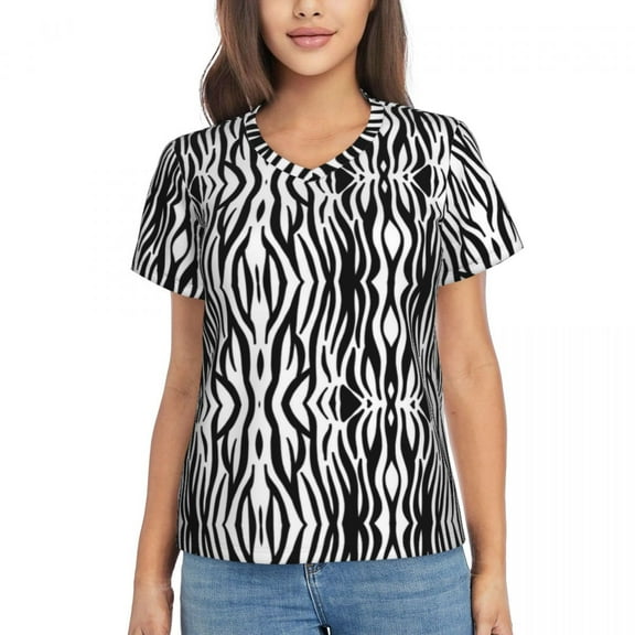 Classic Zebra T Shirts Black and White Animal Print Street Fashion T Shirt Short Sleeve Aesthetic Oversize Tees Summer C