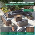 thumbnail image 5 of Clouddwell 15 Piece Patio Furniture Set with 44” Fire Pit Table Wicker Rattan Patio Conversation Set Outdoor Sectional Sofa Set with Coffee Table and Gray Cushions(Waterproof Cover Included), 5 of 9