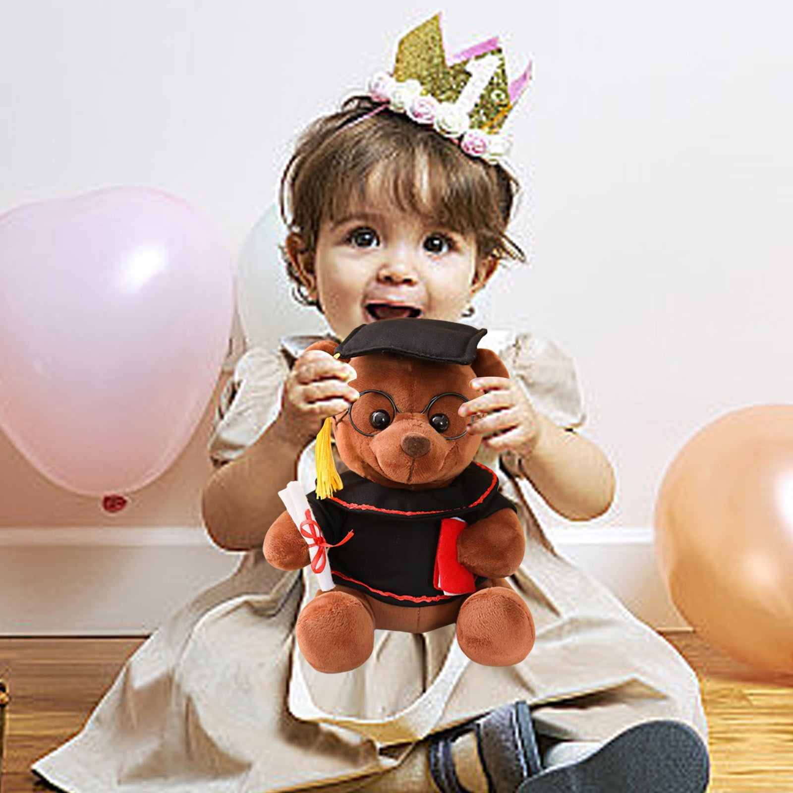 Wovilon 2 Pack Graduation Plush Bear, 7 Inch Cute Doctor Bear with Graduation Hat, Ideal for School Event Prize Party Favor, Convey Blessings for Bright Future