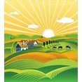 thumbnail image 3 of Ambesonne Harvest Duvet Cover Sets, Countryside at Sunrise Art, 2-Twin, Pastel Yellow and Multicolor, 3 of 4