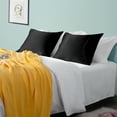 thumbnail image 4 of Flxxie Silky Satin Pillowcase Set of 2 Envelope Closure, King, 20" x 36", Black, 4 of 7