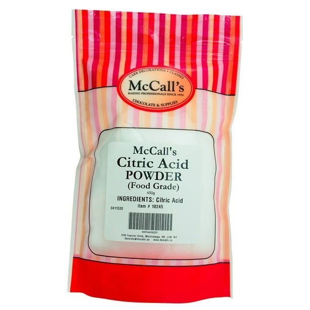 Poudre d'acide citrique pur de qualité alimentaire McCall's 450 g 