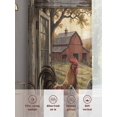 thumbnail image 5 of Farm Animals Sheer Curtains 2 Panels Set Pastoral Landscape Farmhouse Rooster Hen Chicken Barn Sheer Window Curtains Light Filtering Rod Pocket Voile Drapes for Bedroom Living Room 52"x45", 5 of 8