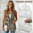 thumbnail image 5 of Psesaysky Women's Waistcoat Brown Hunting Camo Print Sleeveless Button Down V-Neck Suit Vests with Pockets Casual Work Office Outerwear, Size 5XL, 5 of 6