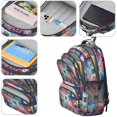 thumbnail image 4 of Multicolor Cat Head Purple Pattern Cute School Backpack Bag with Padded Back and Adjustable Shoulder Straps 16.9 X 12.6 X 5.9 Inches, 4 of 5