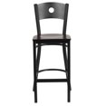 thumbnail image 6 of Flash Furniture HERCULES Series Black Circle Back Metal Restaurant Barstool - Walnut Wood Seat, 6 of 7
