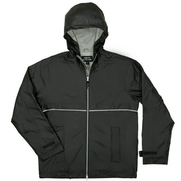 North 15 Men's Lightweight Rain Jacket with Reflective Trim & Mesh lining-2010-Black-M