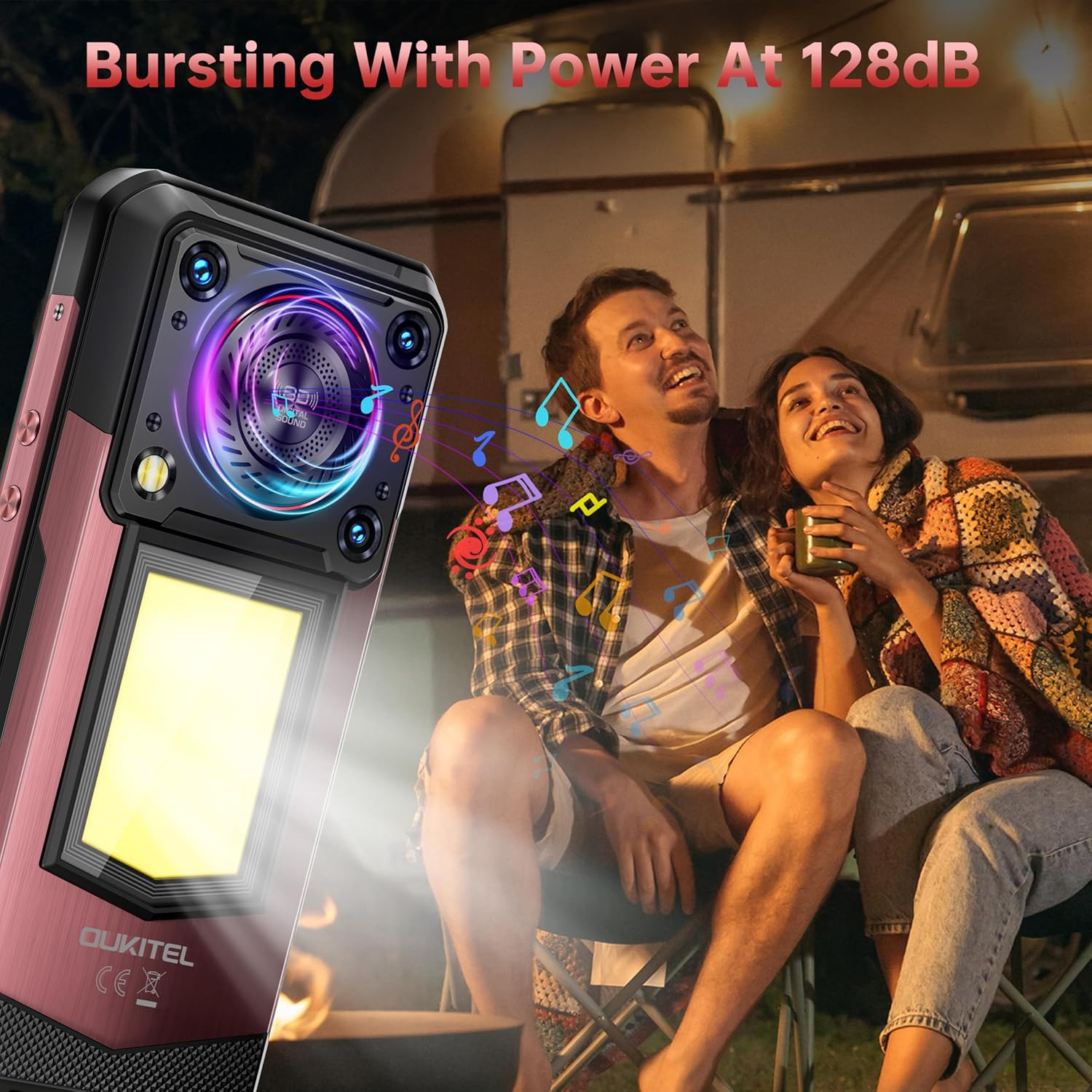 WP56 Rugged Phone 5G Unlocked,16000mAh Battery 32B+256GB/2TB Android 15 Rugged Smartphone,1000-Lumen Camping Light 6.8" FHD+ 120Hz 108MP+32MP,128dB Louder Speaker Waterproof Cell Phone,NFC/GPS/OTG