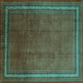 thumbnail image 1 of Ahgly Company Machine Washable Indoor Square Persian Turquoise Blue Traditional Area Rugs, 8' Square, 1 of 4
