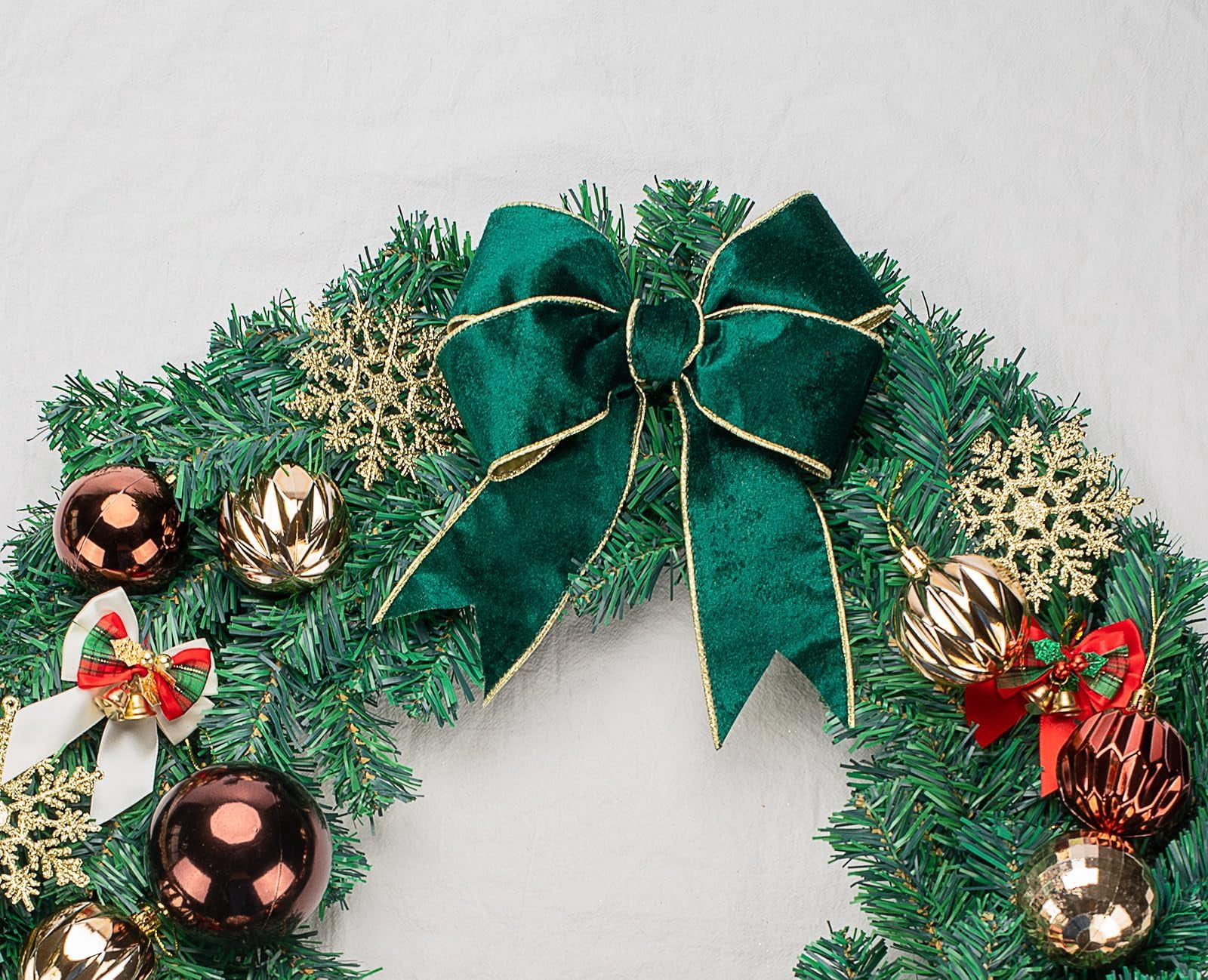 RuiJiao 2.5in Red Velvet Wired Christmas Wired Ribbon with Gold Backside, Red and Gold Christmas Ribbon for Tree Decorations, Wreaths, Crafts, Home Decor, Gift Wrapping
