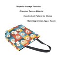 thumbnail image 3 of FORMRS Womens Canvas Tote Bag with Zipper Inner Pocket Shoulder Handbag, Yellow Checkered Daisy, 3 of 7