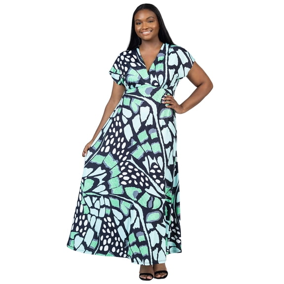 Plus Size Butterfly Empire Waist Maxi Dress