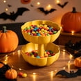 thumbnail image 6 of Halloween Pumpkin Shaped Serving Tray with Lid, Creative Double Tier Plastic Snack Box Container for Candy Fruit and Nut Serving, 6 of 6