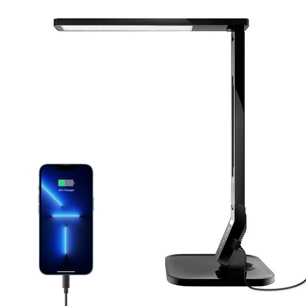 Taotronics Led Desk Lamp,Black Study Lamp With Usb Charging Port Natural Black Led Light for