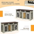 thumbnail image 3 of NEILA Dog Crate Furniture - Heavy Duty Dog Kennel with Removable Divider for Large Dog, Versatile Dog House with Sliding Door, Spacious Dog Cage with Storage Cubby for 2 Dogs, White/Dark Walnut, 3 of 6