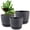 Black With White Speckles, variant on Plant Pots 10/9/8 inch, Set of 3 Modern Decorative Plastic Planters with Drainage Holes and Saucers for House Plants Indoor Flowers Plants
