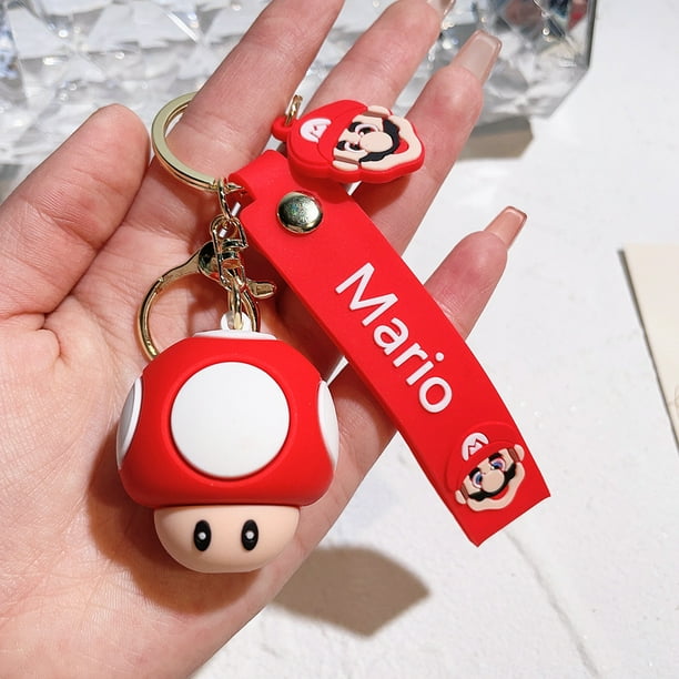 Llaveros 3D de Anime, venta al por mayor, llavero de coche, llavero cortado de Mario, llavero de Pvc de dibujos animados, llavero de goma personalizado de alta calidad