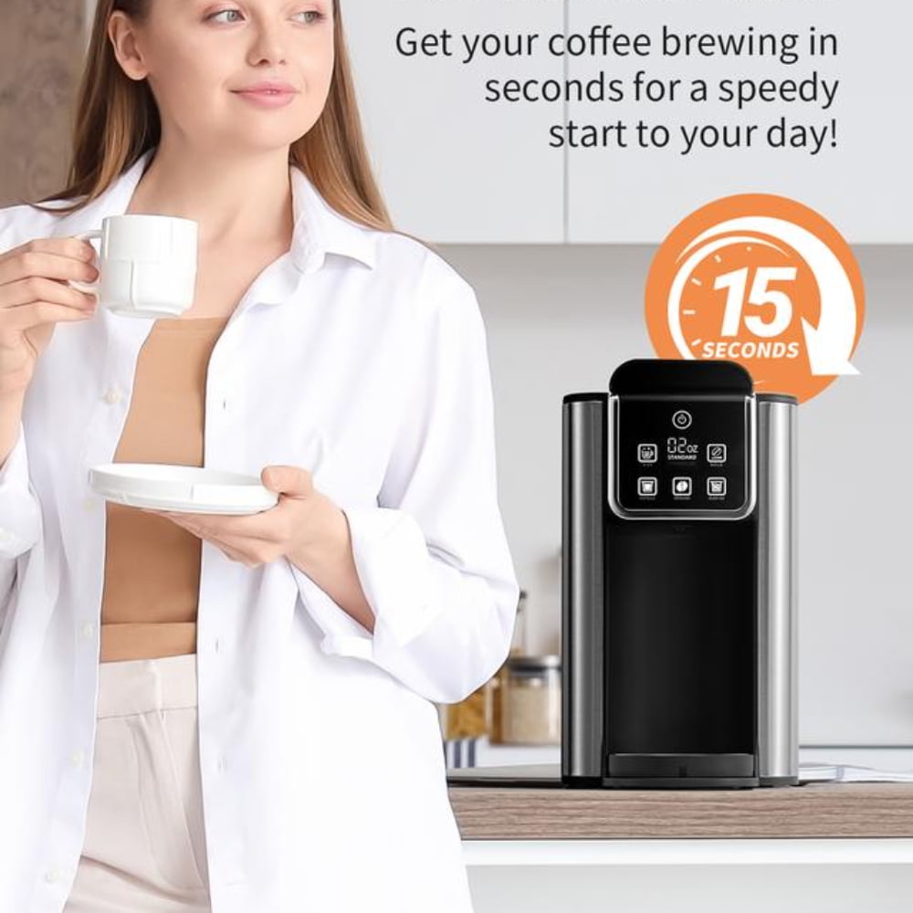 Single Serve Coffee Maker for K Cup and Grounds, 6-14 Oz Brew Sizes, 50 Oz Removable Water Tank, One Cup Coffee Machine