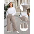 thumbnail image 3 of LANREMON Womens Plus Size Ribbed Loose Wide Leg Pants with Pockets Casual Lounge Pants High Waisted Palazzo Trousers, 3 of 7