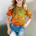 thumbnail image 2 of Girls Shirts 10-12 3D Print Graphic Tees Short Sleeve Casual Round Neck T-Shirt Funny Carnival Party Shirt Summer Clothes Z05-Gold 12-13 Years, 2 of 4
