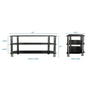Mount-it! Glass TV Stand For Flat Screen Televisions Fits 40-60 Inch TVs, Black