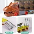 thumbnail image 4 of Car Carrier Truck Toy with Ejection Race Track - 6 Alloy Cars - Ages 3-5 - Birthday Christmas Gift - Brown, 4 of 14