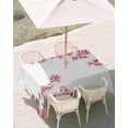 thumbnail image 3 of 54x80 Inch Outdoor Tablecloth with Umbrella Hole Zipper Rectangle Pink Spring Floral Rectangular Tablecloths Outside Waterproof Elegant Pastoral Flowers Watercolor Patio Table Cover for Picnic Party, 3 of 8