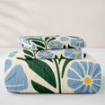 thumbnail image 5 of jejeloiu Mid-Century Floral Twin Quilt Set For Girls,Minimal Pattern Twin Coverlet Set,Blue Cream Green,2 Pieces, 5 of 7