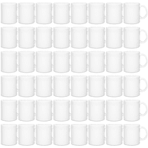 MR.R Sublimation Blanks Set of 48PCS Dishwasher White Ceramic Coffee Mugs 11oz Grade A Blank Ceramic Classic Drinking Cup Mug for Milk Tea Cola Water with Safe Package