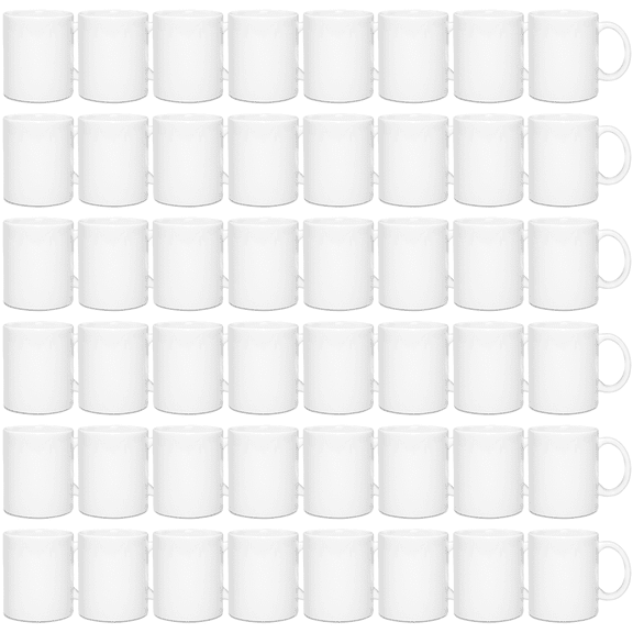 MR.R Sublimation Blanks Set of 48PCS Dishwasher White Ceramic Coffee Mugs 11oz Grade A Blank Ceramic Classic Drinking Cup Mug for Milk Tea Cola Water with Safe Package
