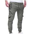 thumbnail image 1 of Mefallenssiah Men'S Fashion Drawstring Elastic Waist Multi-Pocket Casual Length Pants, 1 of 2