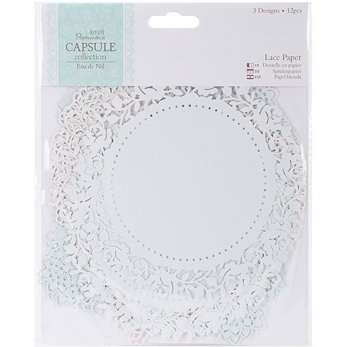 Papermania Eau De Nil DieCut Lace Paper, 5.5", 12pk