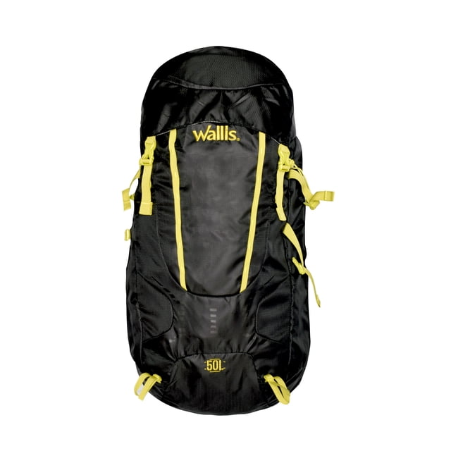 Mochila Para Montaña Wallis SANTIS 50 L Color Negro/Verde