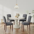 thumbnail image 4 of EOP Mid-Century Modern Upholstered Dining Chairs Set of 4, Farmhouse Fabric Kitchen & Dining Room Chairs with Extra Padded Seat, Ideal for Living Room, Restaurant, Dark Gray, 4 of 12