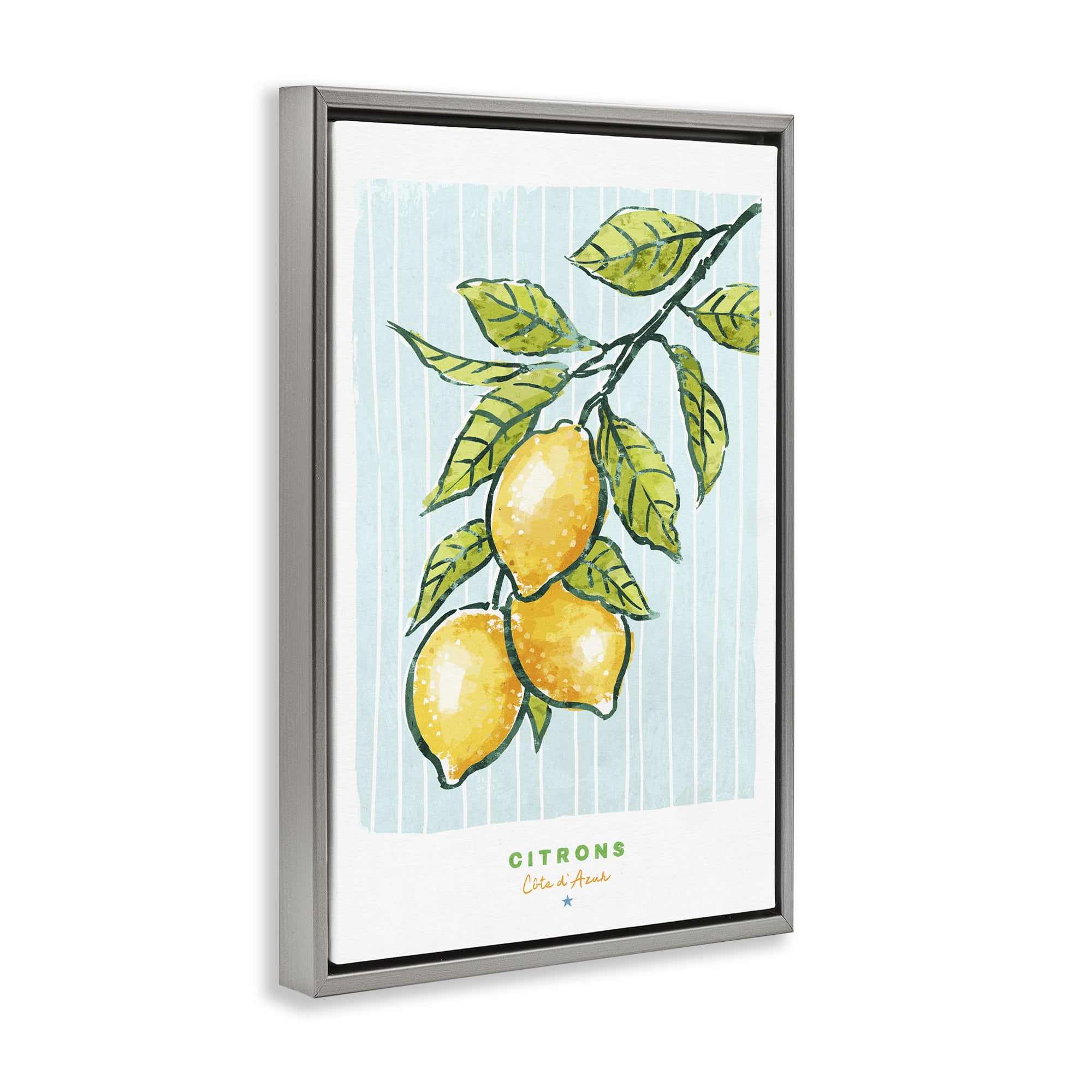 Stupell Industries Modern Bistro Lemons Gray Framed Floater Canvas Wall Art, design by Chad Barrett