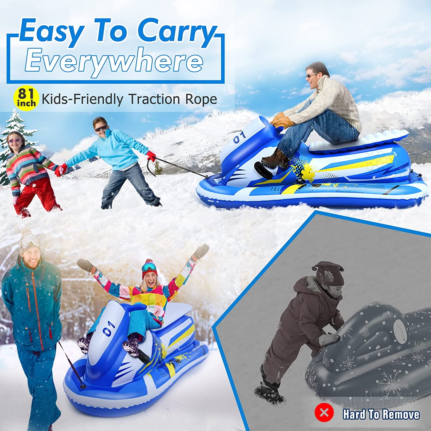 Sledding Thicken Snow Tube Inflatable Sleds With Handles Winter Toys Tubing  For Kids Adults 230922 From Xuan09, $41.31
