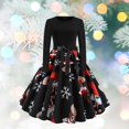 thumbnail image 4 of Vestidos de Navidad de invierno, vestido de fiesta elegante estilo años 50 Imprimir 1, 4 of 9