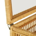thumbnail image 4 of DecMode Handmade Woven Storage Brown Rattan Decorative Box with Glass Top and Bronze Latches, 2 Count, 4 of 9