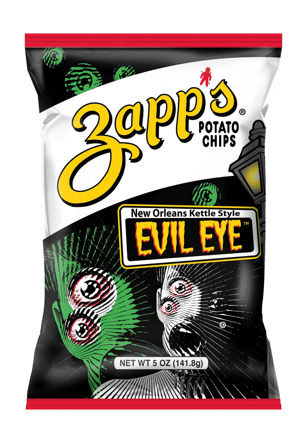 Zapp's New Orleans Kettle Style Evil Eye Potato Chips 5 oz. Bags (6