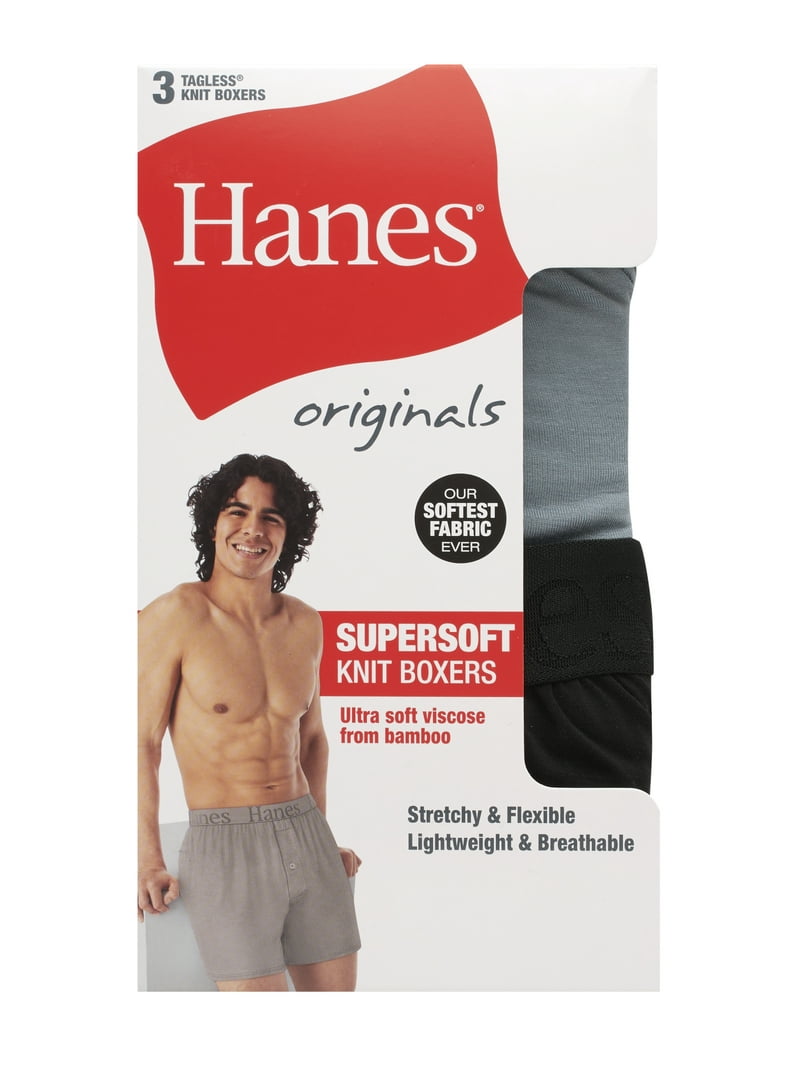 Hanes Originals Men's SuperSoft Knit Boxers, Assorted Colors Hanes Originals Men's SuperSoft Knit Boxers, Assorted Colors