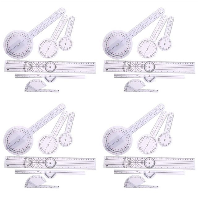 24Pcs Spinal Ruler Spinal Finger Goniometer Protractors Multi-Ruler Angle 180/360 Degree Measuring Tool