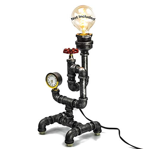 Steam Punk Lamp With Dimmer Dimmable Loft Style Industrial Vintage Antique Light Iron Piping Aged Rustic Metal Desk Y Nut Snider Qtf Sj03 Com Steam Punk Lamp With Dimmer Dimmable, Robot Steampunk Industrial Pipe Desk Lamp With Dimmer Smartphone Charging Cradle