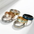 thumbnail image 6 of Stainless Steel Spinner Ring Luminous Glow Moon and Star Fidget Stress Relief Anxiety Rings for Women Men Size 4-12, 6 of 6