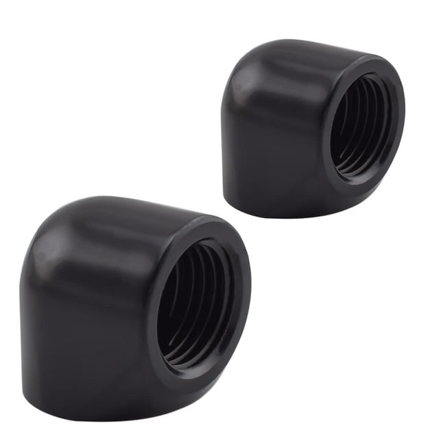 Marrteum G1/4 "Hembra A Hembra Adaptador De Codo De 90 Grados Extensor Conector Accesorios Para Sistema De Refrigeración Por Agua De Computadora Negro Paquete De 2
